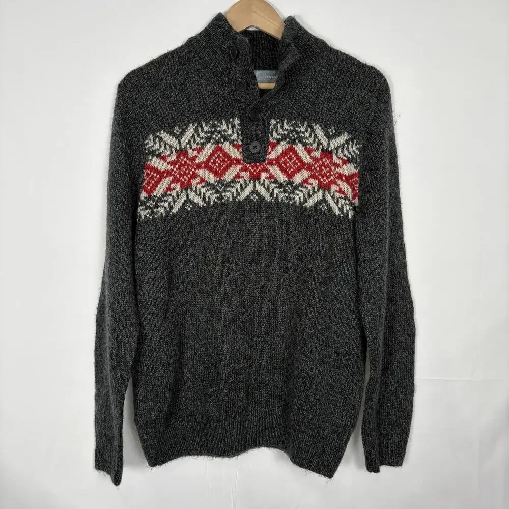 Oscar De La Renta Pullover Fairisle Knit Sweater Size: Small
